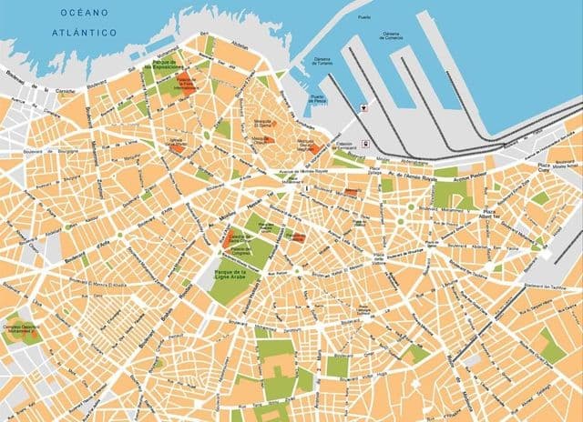 Mapa das paisagens de Casablanca