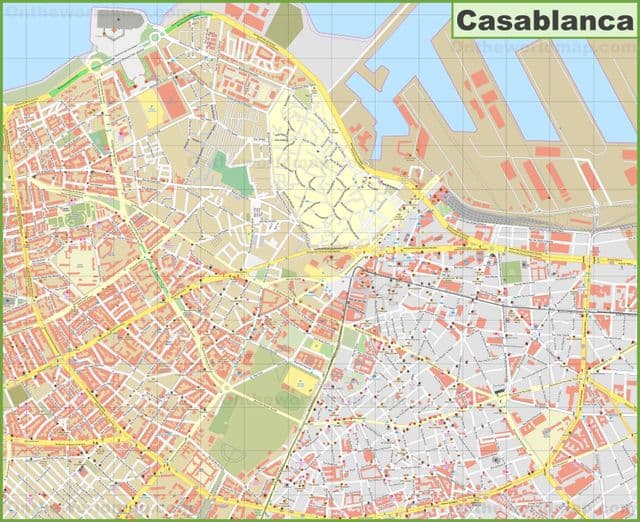 Mapa da cidade de Casablanca